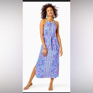 NWT.   XS.  Lilly Pulitzer Bingham halter midi